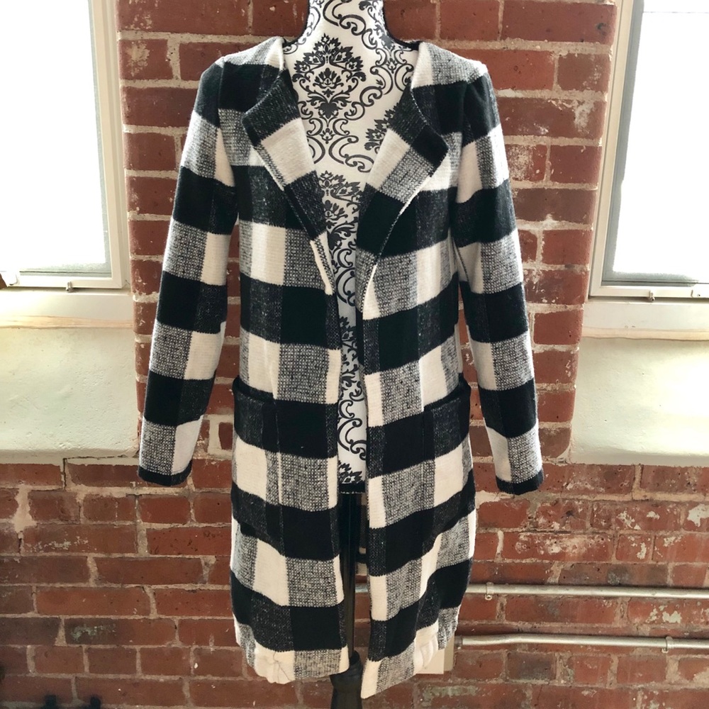 Black and white checkered Coat